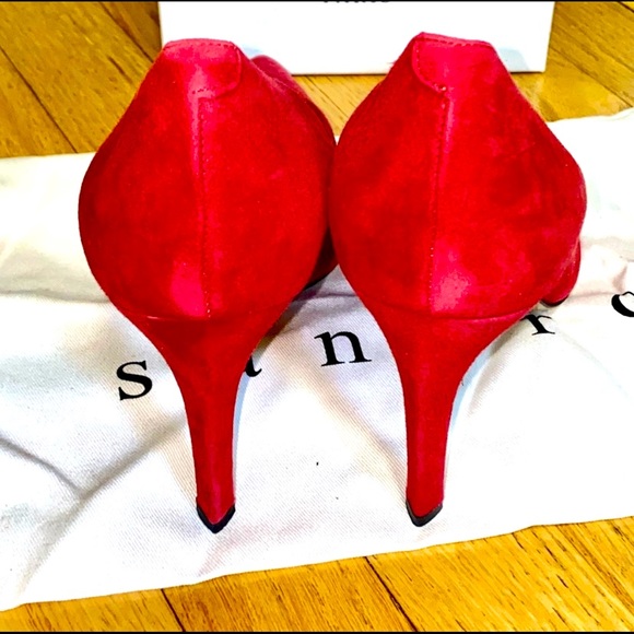 SANDRO Suede Red Classic Heels EU40 made in France - Picture 8 of 12
